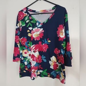 The Pioneer Woman Floral Blouse - Navy, Red, Green (0308)